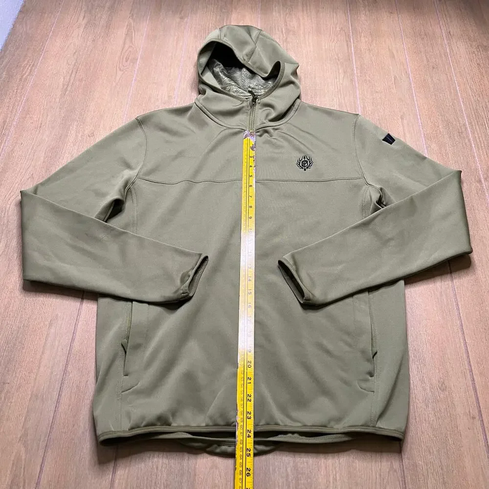 Born Primitive Outdoor Hoodie Jacket Green Full Zip Performance Mens M Logo - Picture 7 of 14
